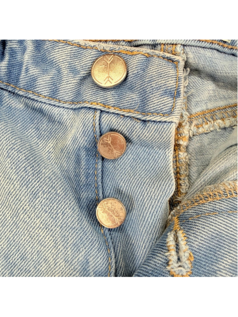 Juniors Banjara Light Blue Distressed Jean Shorts Size 7 - Picture 4 of 11